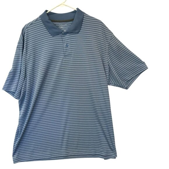 croft & barrow Other - Croft & Barrow Men's 2-Button Golf Polo Shirt Se XXL in Blue Stripes Activewear